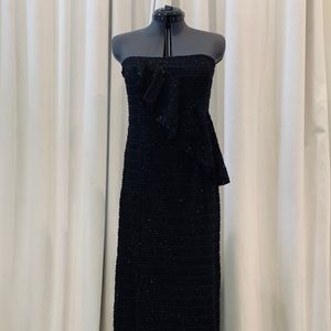 H by Halston Black Strapless Gown Size 10